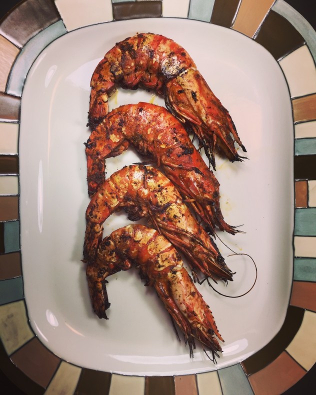 Grilled prawns, portuguese gambas mozambique, portuguese grilled shrimp