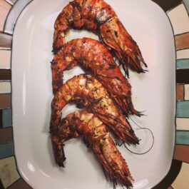 Grilled prawns, portuguese gambas mozambique, portuguese grilled shrimp