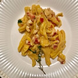 Saffron Fusilli Pasta with Lobster