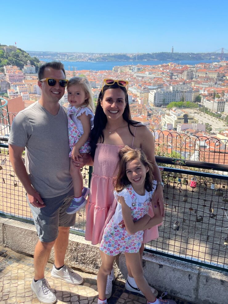 family picture at Miradouro da Senhora do Monte in Lisbon Portugal