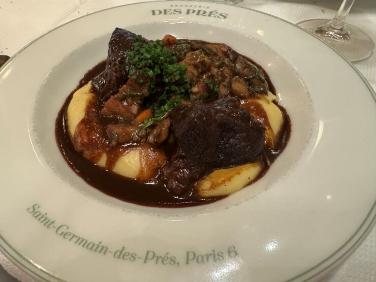 Boeuf bourguignon at Brasserie des Pres