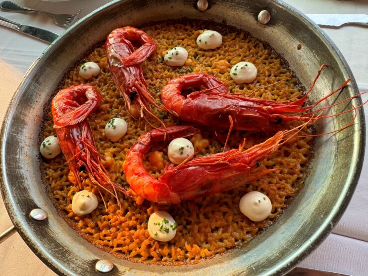 Carabinero paella at Bar do Fundo in Praia Grande near Sintra Portugal