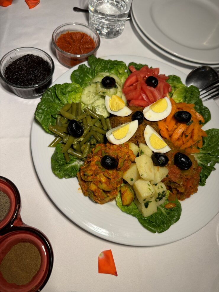 Moroccan salad at Riad Itrane Marrakech Morocco