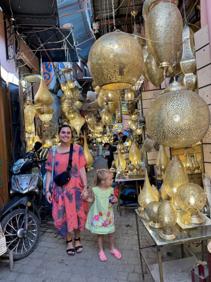 Lamp shop in alleyways of medina Marrakech Morocco