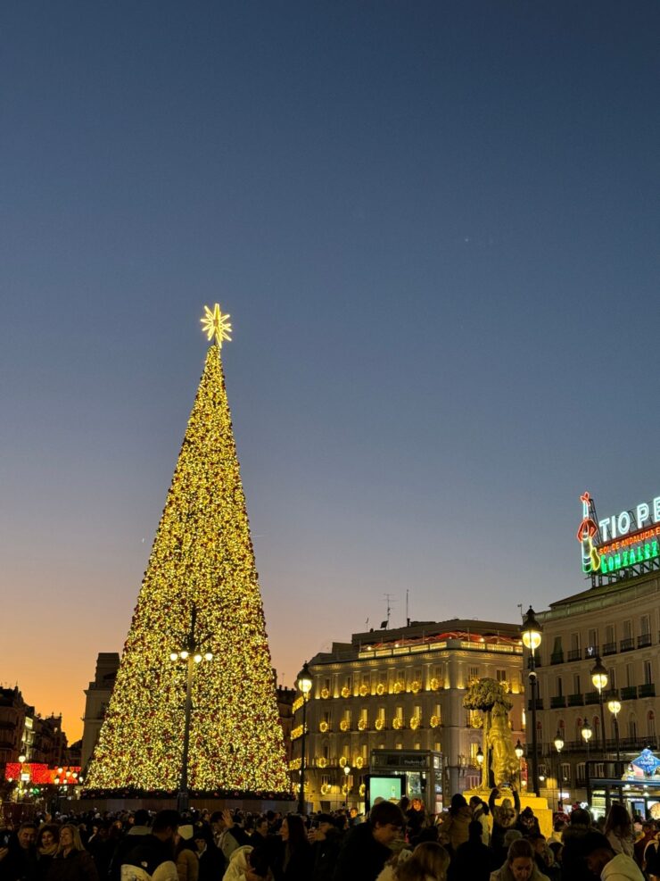 Christmas tree in puerta del sol in Madrid, Spain