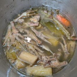 Finishing 4 hour simmer on the ultimate homemade chicken stock