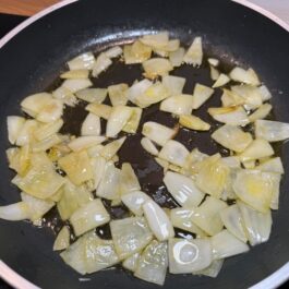 Sauteing onions for Tortilla Espanola