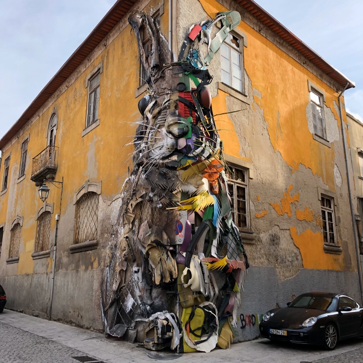 Half Rabbit sculpture in Porto, Portgual and Cais de Gaia