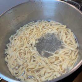 Boiling tagliatelle for an amazing Italian pasta dinner