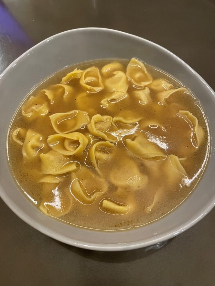 Easy homemade pasta made into Tortellini al Brodo