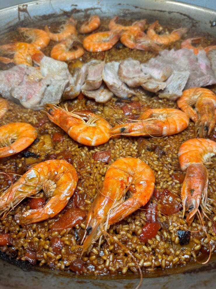 Authentic Paella with Shrimp and Pork "Secreto" Steak