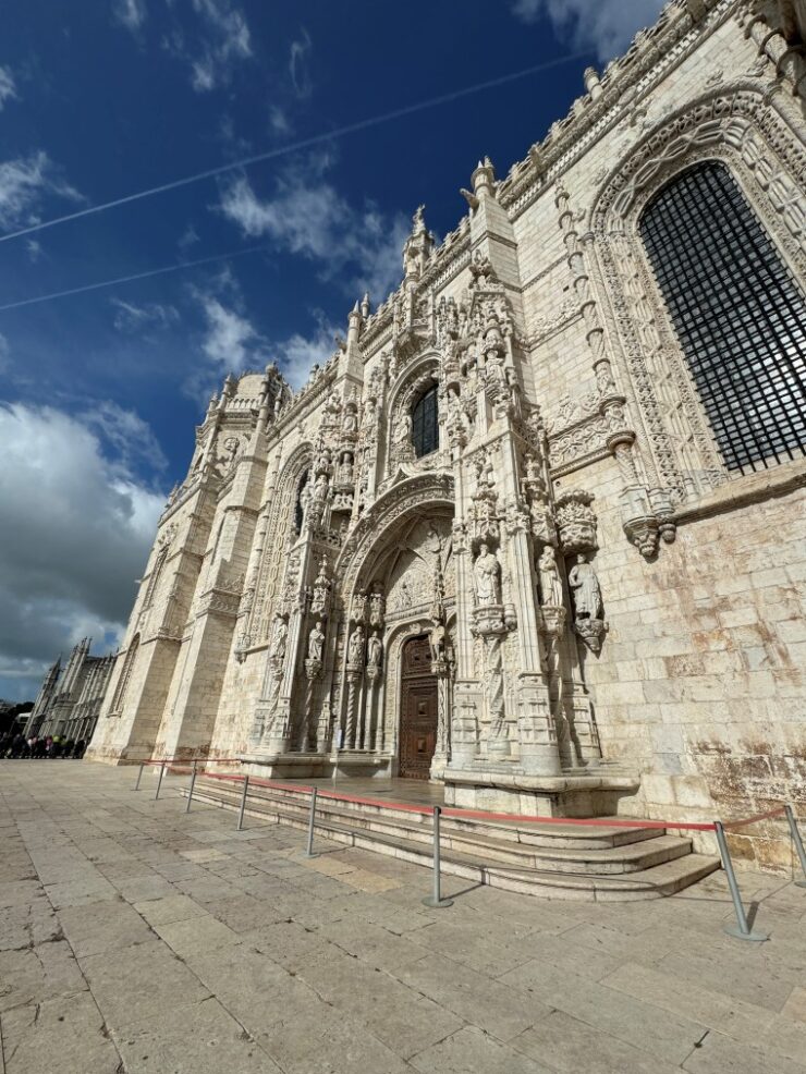 Outside Mosteiro dos Jerónimos (Jerónimos Monastery) in Belem Lisbon Portugal