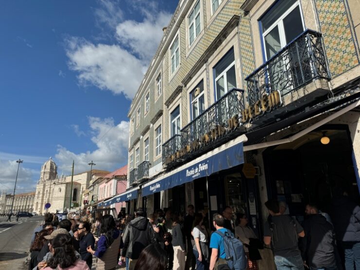 Outside of Pasteis de Belem in Lisbon, the best pasteis de nata