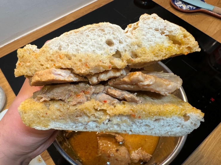 The bifana, an iconic Portuguese pork chop sandwich